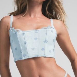 NWT skims velvet lace cropped corset heartbreaker size small
